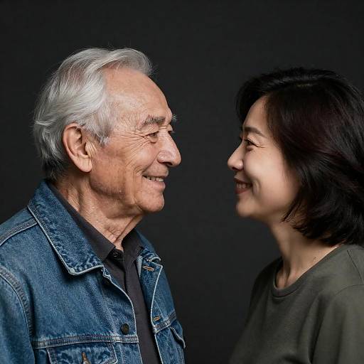 Warm Smiles Between Elderly Friends