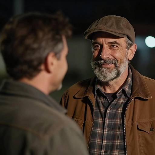 Middle-Aged Man in Dimly Lit Setting