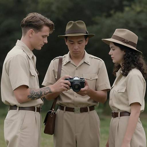 1940s Trio in Beige Uniforms