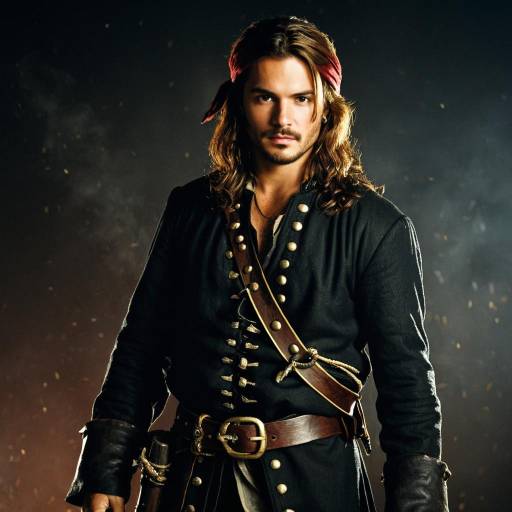 Pirate with Gun in Caribbean Scene