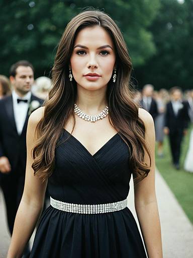 Outdoor Wedding Guest in Black Dress