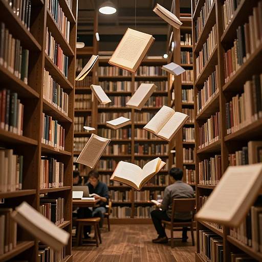 Enchanted Floating Books Library