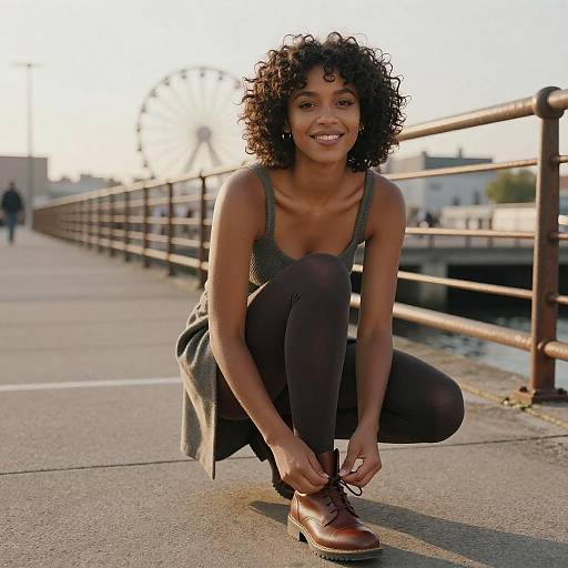 Afro-Latina Woman in Urban Setting