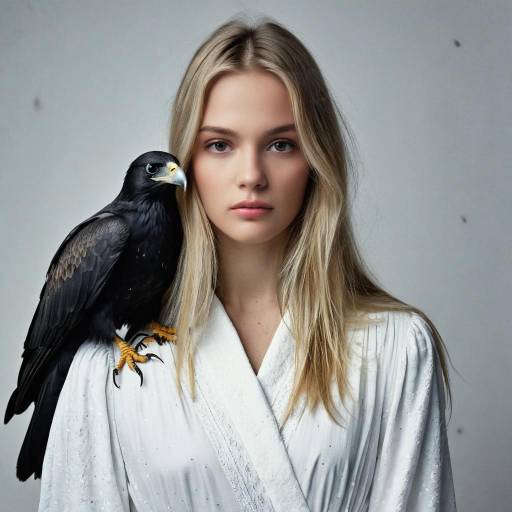 Realistic Young Girl with Birds