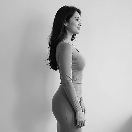 Elegant Black and White Portrait of Woman