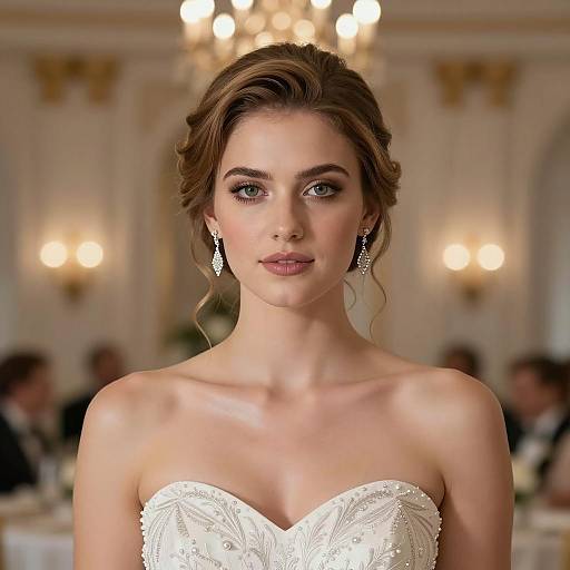 Elegant Wedding Reception Hairstyle Portrait