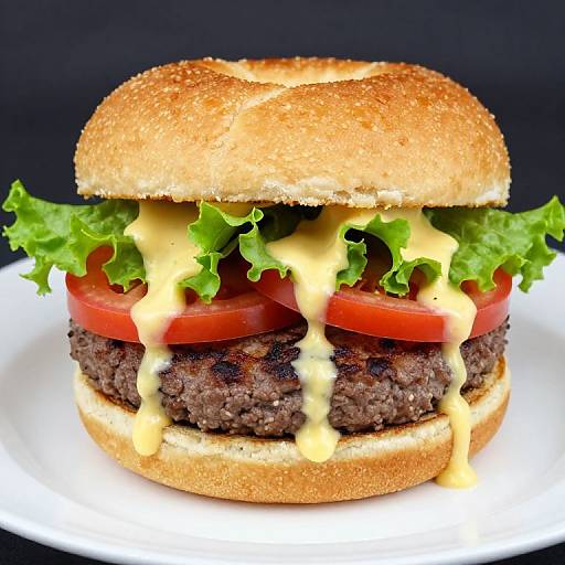 Luscious Bagel Burger with Sauce