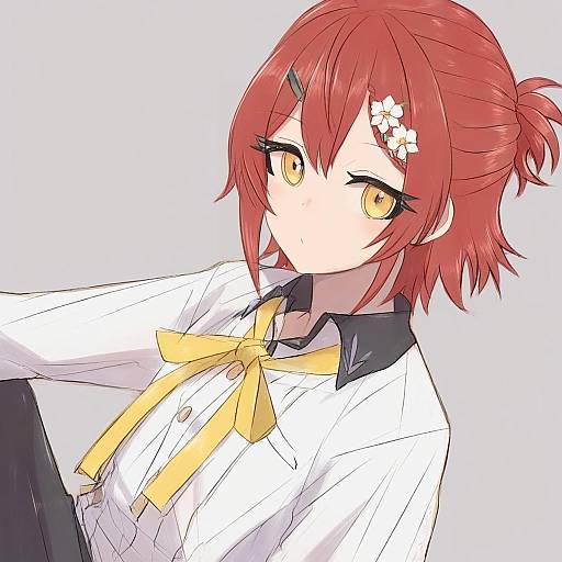 Illustration of Hanasaki miyabi, holostars in the style of Alchera