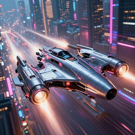 Sci-Fi Cruiser High-Speed Neon Chase