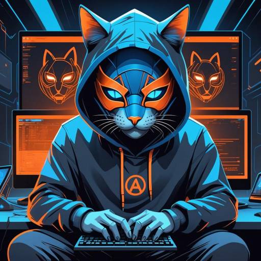 Mysterious Cat in Hacker Aesthetic Mysterious Cat in Hacker Aesthetic
