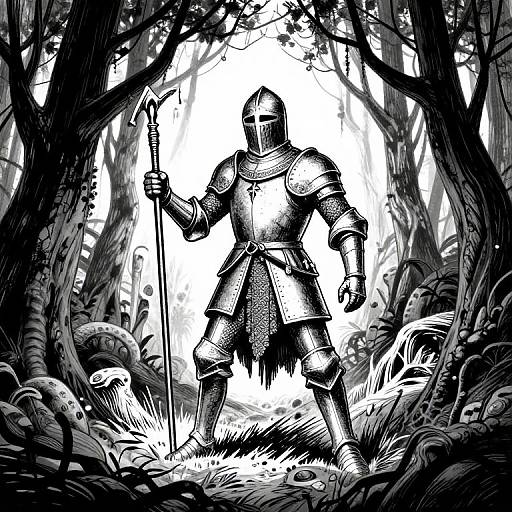 Babylonian Knight in Haunted Forest