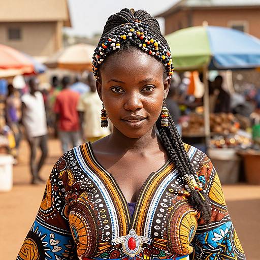 Young Woman in Traditional African Attire