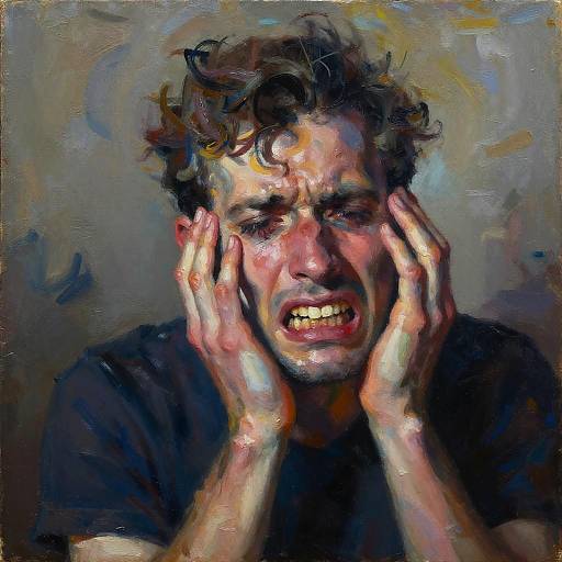 Avant-Garde Melancholic Man Portrait