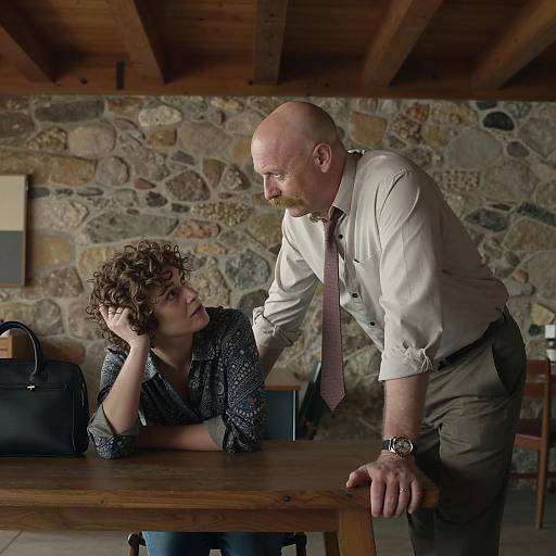 Intimate Indoor Meeting between Two People