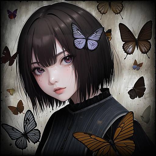Illustration of Amakura mio, fatal frame in the style of Kvlen