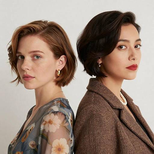 Portrait of Two Short-Haired Women
