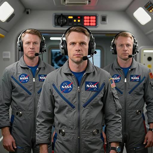 Astronauts in Spacecraft Cockpit Scene