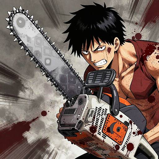Fierce Chainsaw Man Portrait