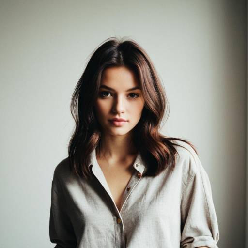 Chic Casual Young Woman in Soft Light