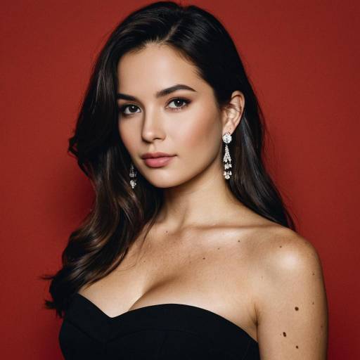 Elegant Woman in Black Strapless Dress