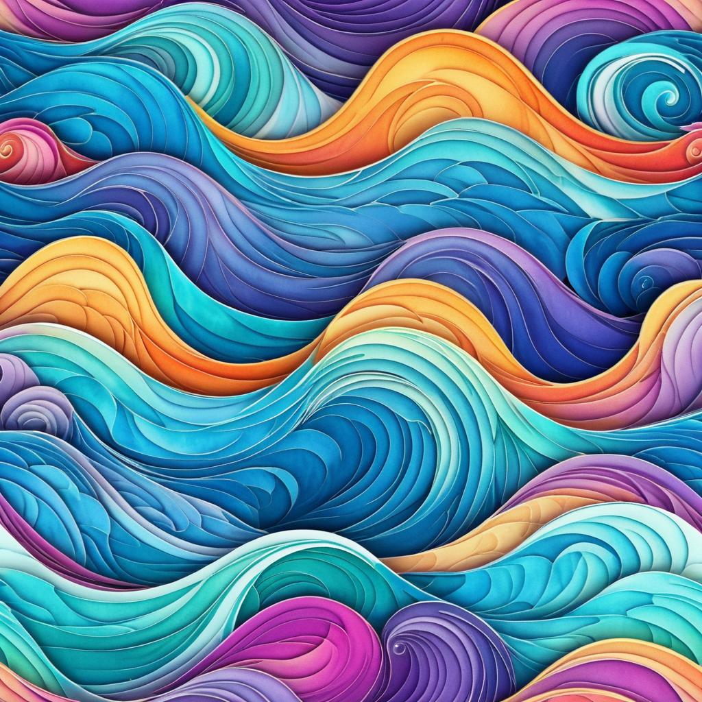 Whimsical 2D Fantasy Wave Textures