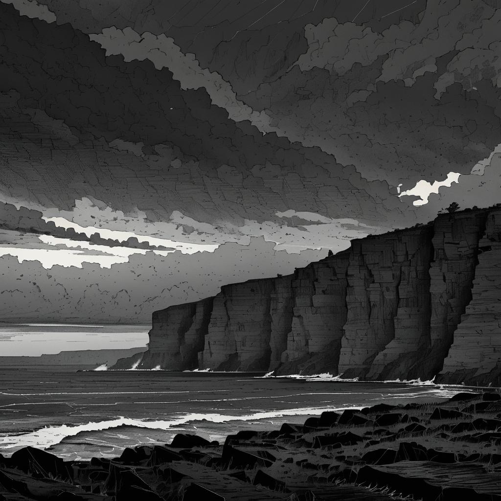 Dramatic Stormy Cliffs at Dusk