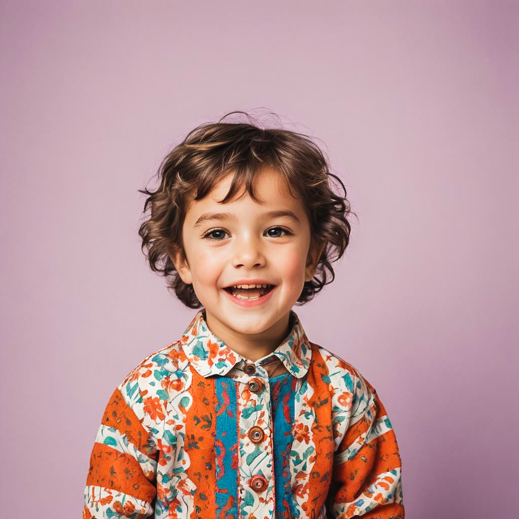 Cheerful 80s-Themed Photoshoot with Child