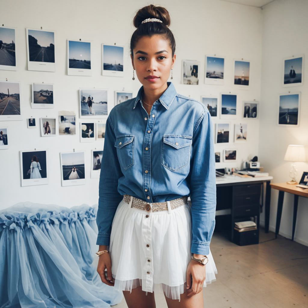 Chic Denim and Tulle Style Inspiration