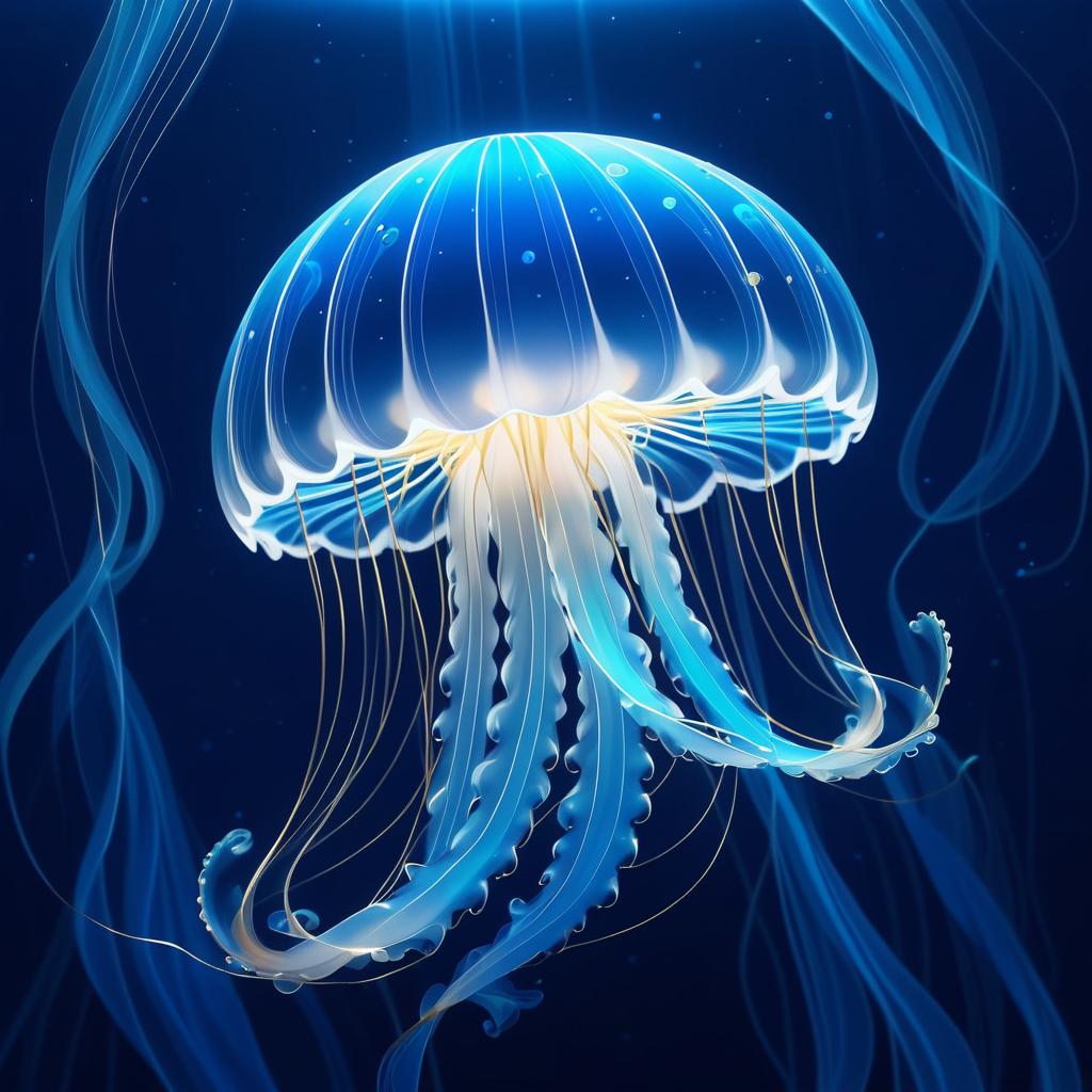 Elegant Glowing Jellyfish Art Design