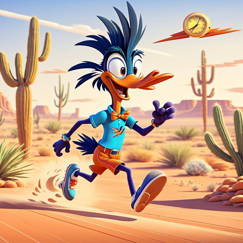 Classic Cartoon Road Runner in Action