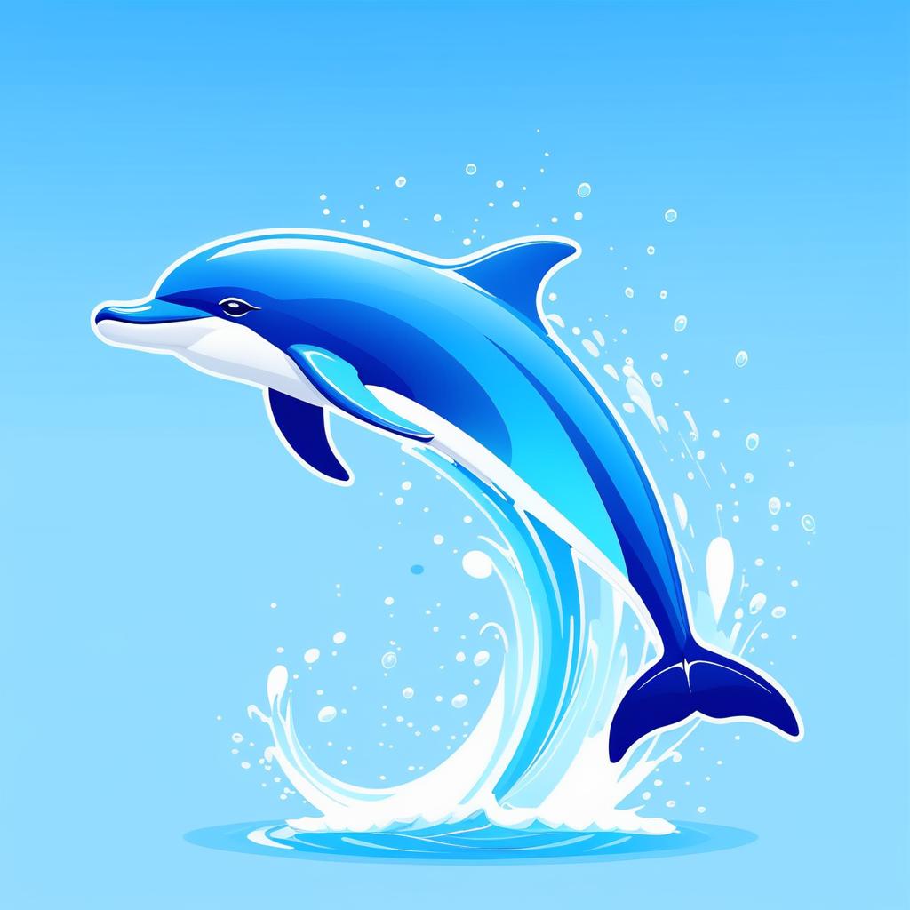 Playful Dolphin in Vector Art Style