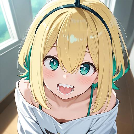 Illustration of Amano pikamee, voms in the style of Ramanda