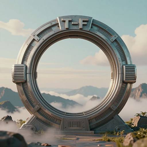 Futuristic Portal with Scenic Landscape