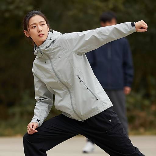 Stylish Windbreakers in Action Pose