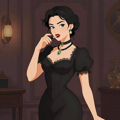 Victorian QuantumPunk Erotic Woman Illustration