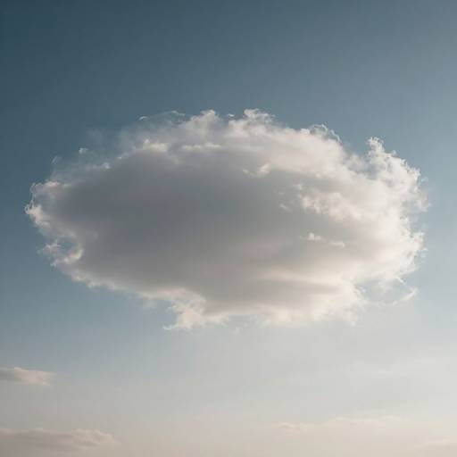 Photograph of a single, fluffy white cloud illuminated by sunlight against a clear blue sky, creating a bright, radiant center.
