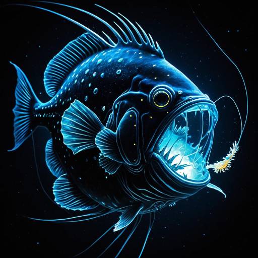 Ethereal Anglerfish Glow in Deep Sea
