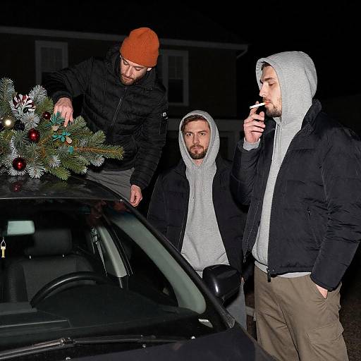 Christmas Night with Friends and a Tree