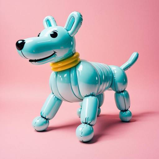 Pastel Blue Balloon Animal Dog Sculpture