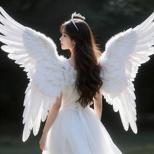 Elegant Female Angel with Wings