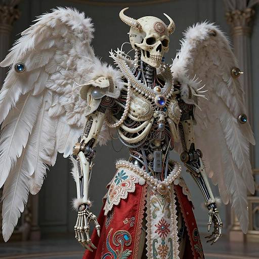 Ornate Biomechanical Death Angel in Armor