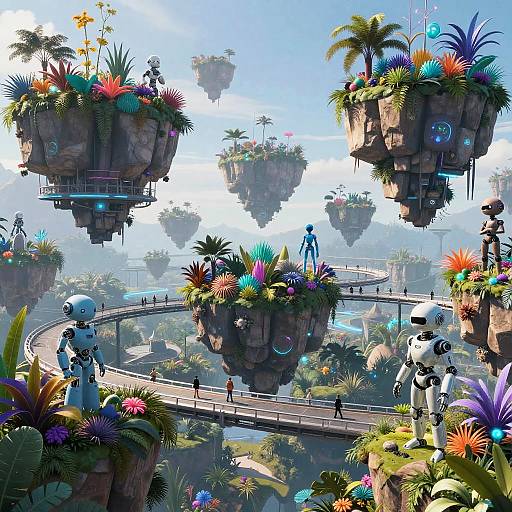 Zenless Neon Floating Island Landscape