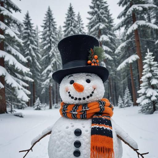 Photorealistic Winter Forest with Snowman