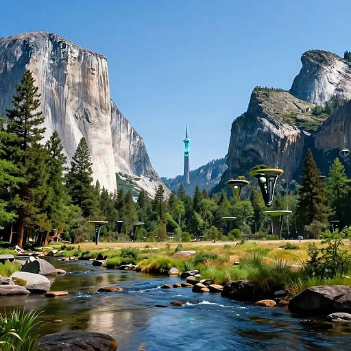 Futuristic Yosemite Valley Landscape