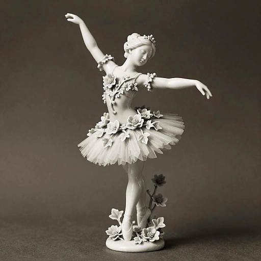 Porcelain Ballerina Entwined with Ivy