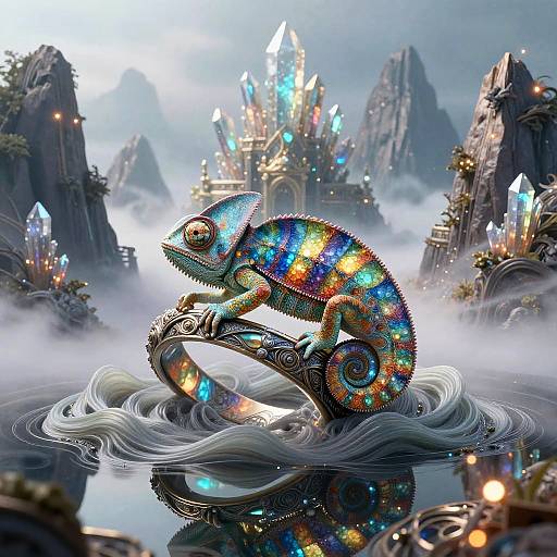 Iridescent Crystal Mountain Stronghold