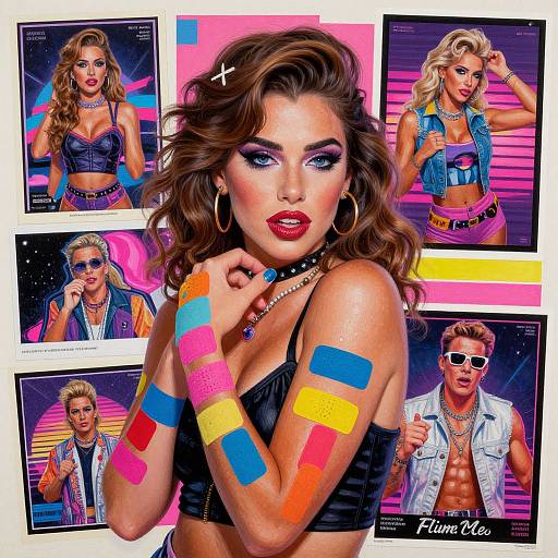 Ultradetailed Stylish Woman Rave Poster