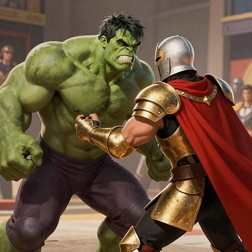 Epic Battle of Superheroes Illustrated