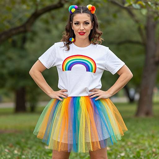 DIY Rainbow Brite Costume Outdoors