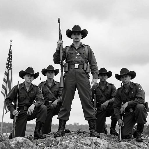 Stalwart Soldiers in Cowboy Hats